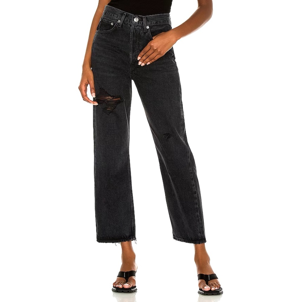 Agolde Black Straight Leg Jeans